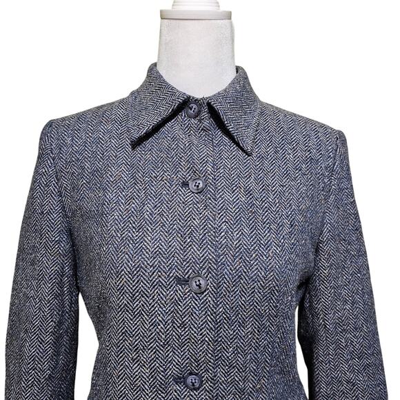 Talbots Herringbone Blazer Wool/Silk Blend Pockets Women's Size 2P Career Work - Picture 2 of 7